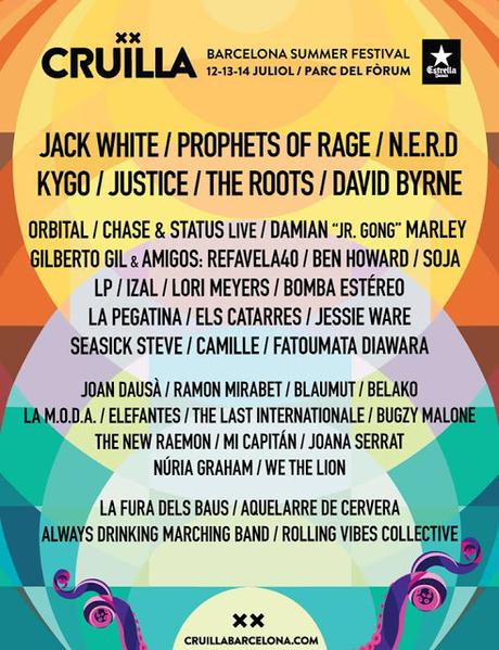 Cruïlla Barcelona 2018: Jack White, Prophets of Rage, N.E.R.D., Kygo, Justice, The Roots, Gilberto Gil, Orbital...