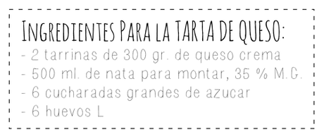 Ingredientes tarta de queso Ingredientes tarta de queso