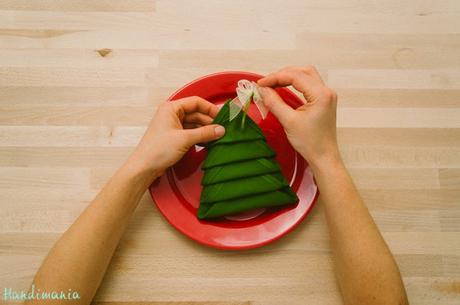 Servilletas con forma de árbol de navidad Servilletas con forma de árbol de navidad