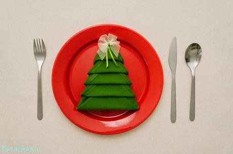Servilletas con forma de árbol de navidad Servilletas con forma de árbol de navidad