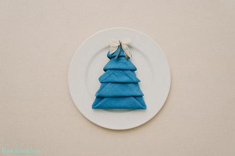 Servilletas con forma de árbol de navidad