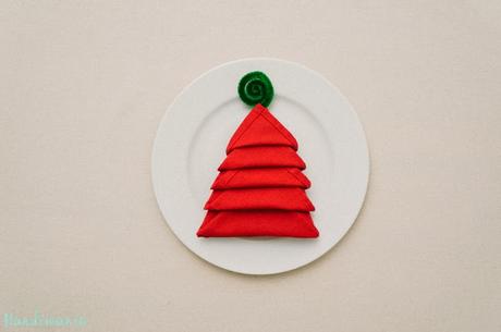 Servilletas con forma de árbol de navidad Servilletas con forma de árbol de navidad