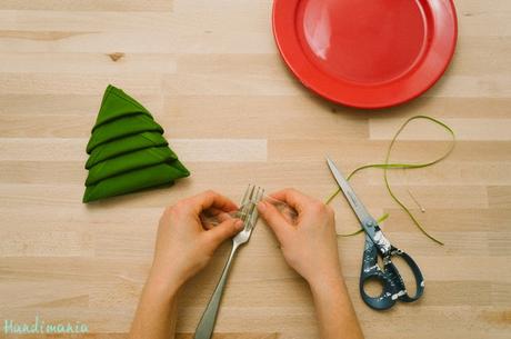 Servilletas con forma de árbol de navidad Servilletas con forma de árbol de navidad