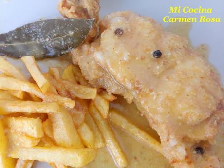 RAPE FRITO CON SALSA DE ALMENDRAS CON AROMA DE AZAFRAN