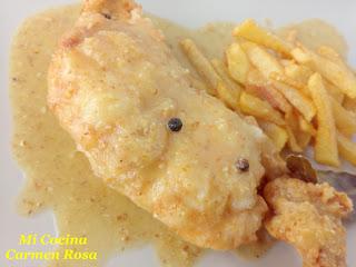 RAPE FRITO CON SALSA DE ALMENDRAS CON AROMA DE AZAFRAN