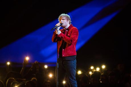 Actuación de Ed Sheeran en el O2 Arena, el 21 de febrero de 2018, en los 'Brit Awards' 2018. 