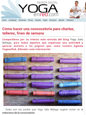 Cómo hacer una convocatoria para charlas, talleres, fines de semana. En Yoga en Red vía YogaSala Cómo hacer una convocatoria para charlas, talleres, fines de semana. En Yoga en Red vía YogaSala