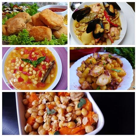 Guiso de garbanzos con gambas Guiso de garbanzos con gambas