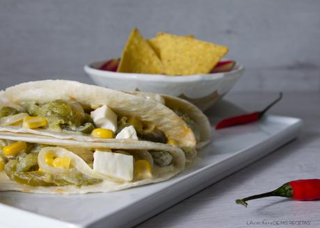 Tacos de rajas con crema Tacos de rajas con crema