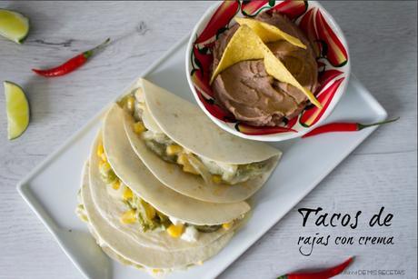Tacos de rajas con crema