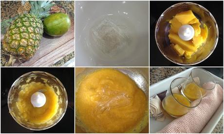 Panna cotta de mango y piña