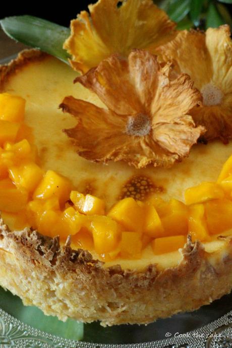 tropical-cheesecake, tarta-de-coco-piña-y-mango, coconut-pineapple-and-mango-cheesecake