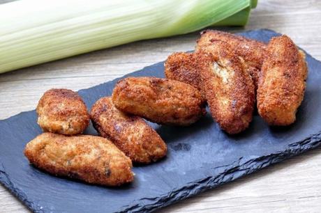 Croquetas cremosas de puerro y setas