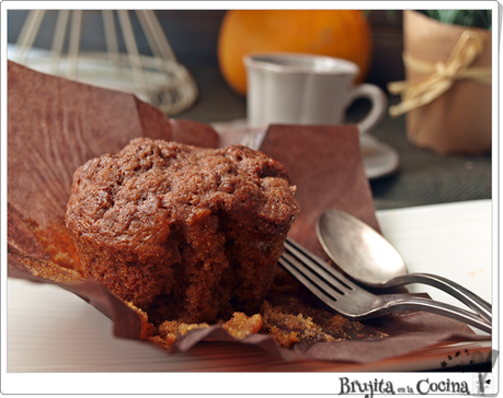 Muffin de calabaza con crumble chocolateado Muffin de calabaza con crumble chocolateado