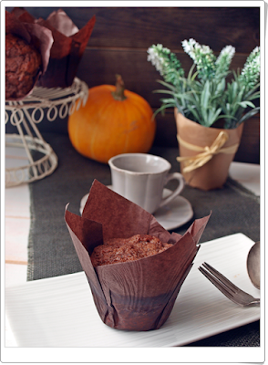 Muffin de calabaza con crumble chocolateado Muffin de calabaza con crumble chocolateado