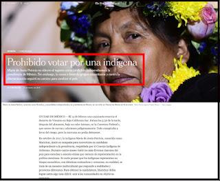 México: Prohibido votar por una indígena México: Prohibido votar por una indígena