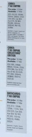 Filtrados precios y lanzamientos de los T'au (Marzo)