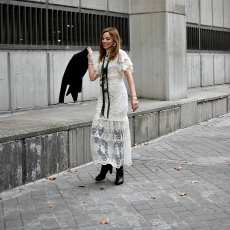 Vestido boho blanco de encaje