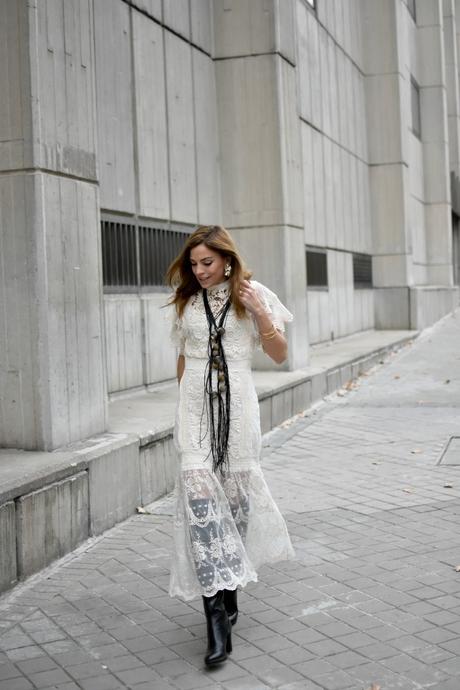 Vestido boho blanco de encaje