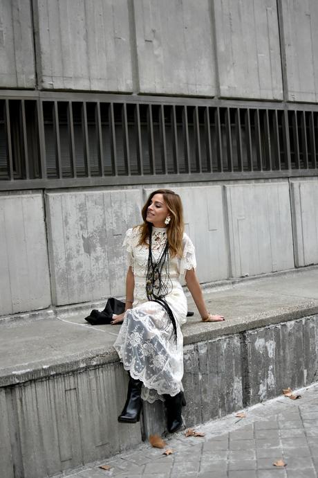 Vestido boho blanco de encaje