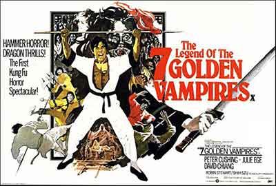 Poster de The legend of the seven golden vampires 1974,  una producción Hammer