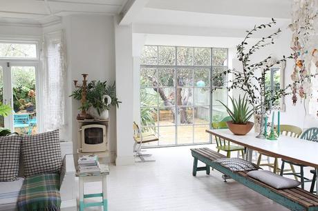 vivienda londres estilo rústico nórdico estilo boho decoración interiores decoración en blanco decoración colores country style decor casa de campo bohemian house 