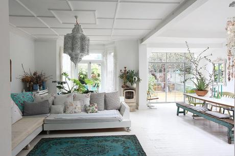 vivienda londres estilo rústico nórdico estilo boho decoración interiores decoración en blanco decoración colores country style decor casa de campo bohemian house 