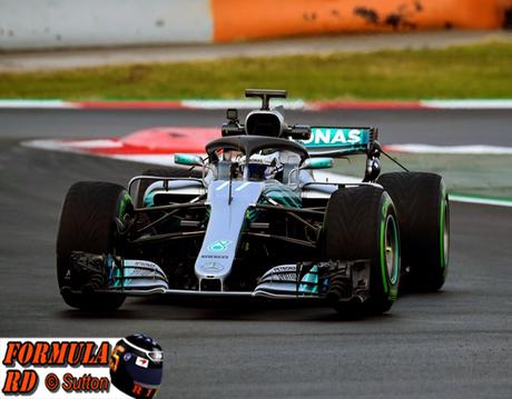 Valtteri Bottas le siguió la estela a Vettel en el día 2 de test de Barcelona
