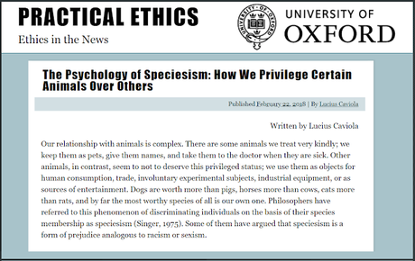 «Psicología del especismo: Cómo privilegiamos a unos animales sobre otros» «Psicología del especismo: Cómo privilegiamos a unos animales sobre otros»