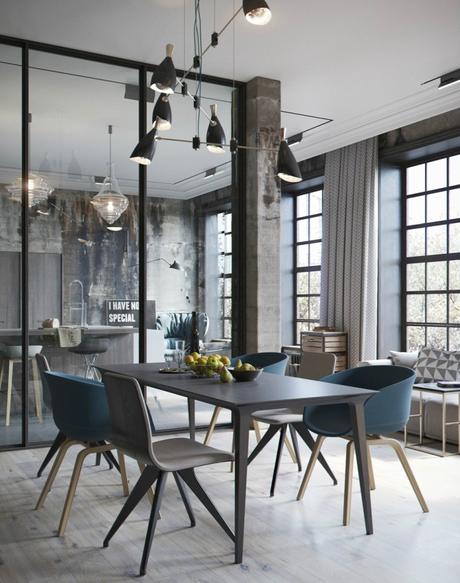 Proyecto 3D para un loft industrial Proyecto 3D para un loft industrial