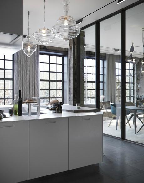 Proyecto 3D para un loft industrial Proyecto 3D para un loft industrial