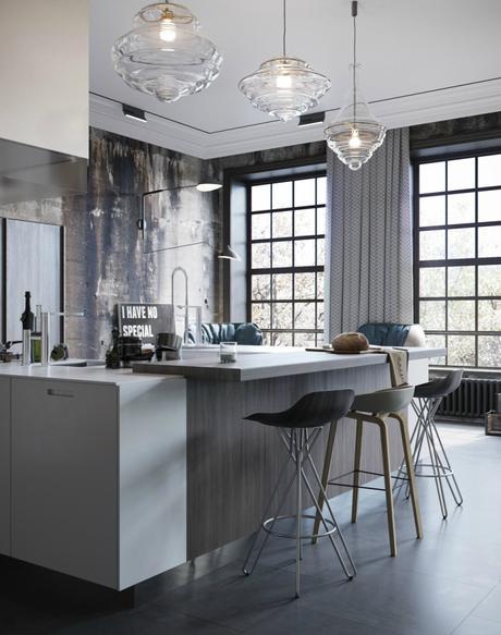 Proyecto 3D para un loft industrial Proyecto 3D para un loft industrial