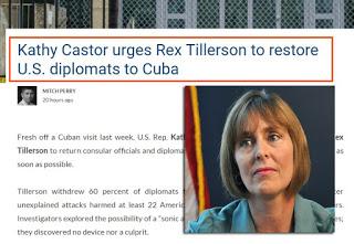 Legisladora K. Castor pidió a Tillerson regreso de diplomáticos a Cuba