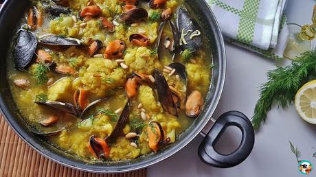 Guiso de coliflor y mejillones