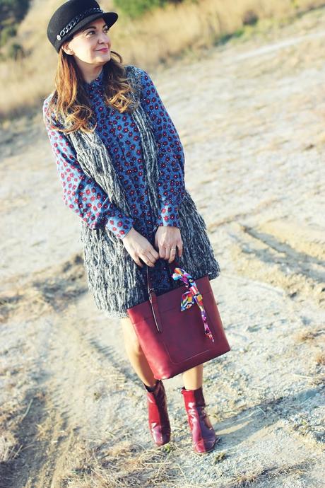 Vestido camisero con botines