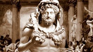 El emperador Cómodo, caracterizado como el héroe Hércules, arropado con una piel de león