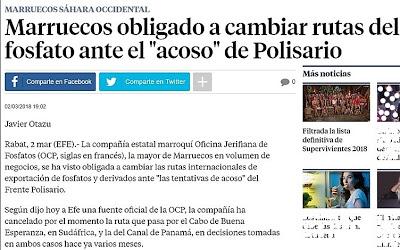 Marruecos obligado a cambiar las rutas del fosfato saharaui ante el 
