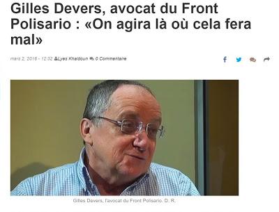 Gilles Devers, abogado Frente Polisario: 