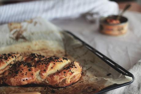 Trenza de pollo y queso de cabra , ideas para cenar