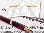 Planificador Mensual Gratuito Plantilla Para Editar