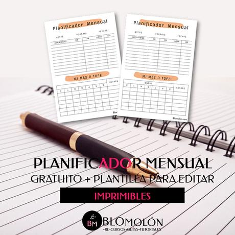 Planificador Mensual Gratuito + Plantilla Para Editar