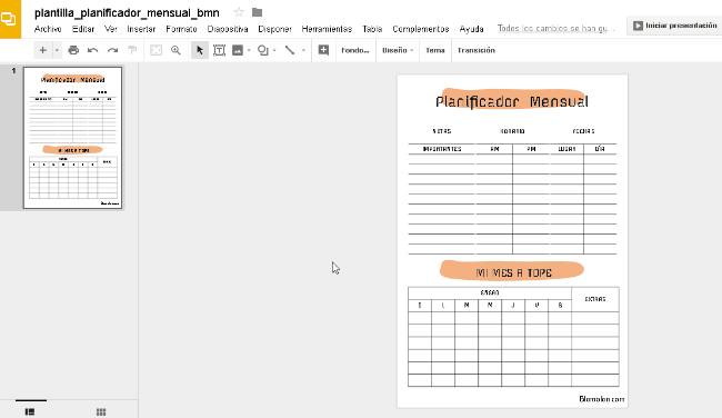Planificador Mensual Gratuito + Plantilla Para Editar