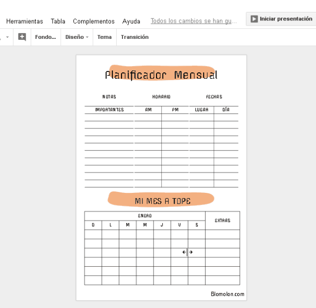 Planificador Mensual Gratuito + Plantilla Para Editar