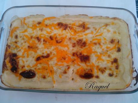 Canelones con carne de cocido