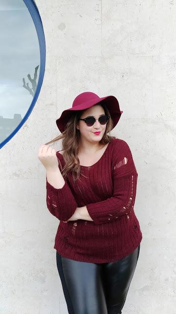 Leggins polipiel + Jersey rotos ~ Plus size Fashion