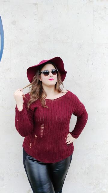 Leggins polipiel + Jersey rotos ~ Plus size Fashion