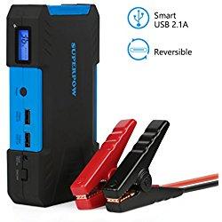 SUPERPOW Batería Arrancador de Coche 800A, Jump Starter Batería de Emergencia Portátil con Arranque Kit, LED, USB Puertos (Puede Alimentar el Coche hasta 5.2L de Diesel o 6.5L de Gasolina)