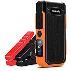 Suaoki U10 - Jump Starter de 20000mAh, 800A Batería Arrancador de Coche (Batería Externa Recargable, LED Flashlight, Multifunción, Con pinzas inteligentes) Naranja