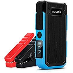 Suaoki U10 - Jump Starter de 20000mAh, 800A Batería Arrancador de Coche (Batería Externa Recargable, LED Flashlight, Multifunción, Con pinzas inteligentes) Azul
