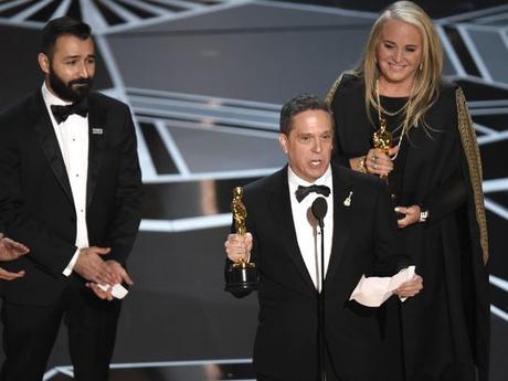 Adrian Molina, desde la izquierda, Lee Unkrich y Darla K.